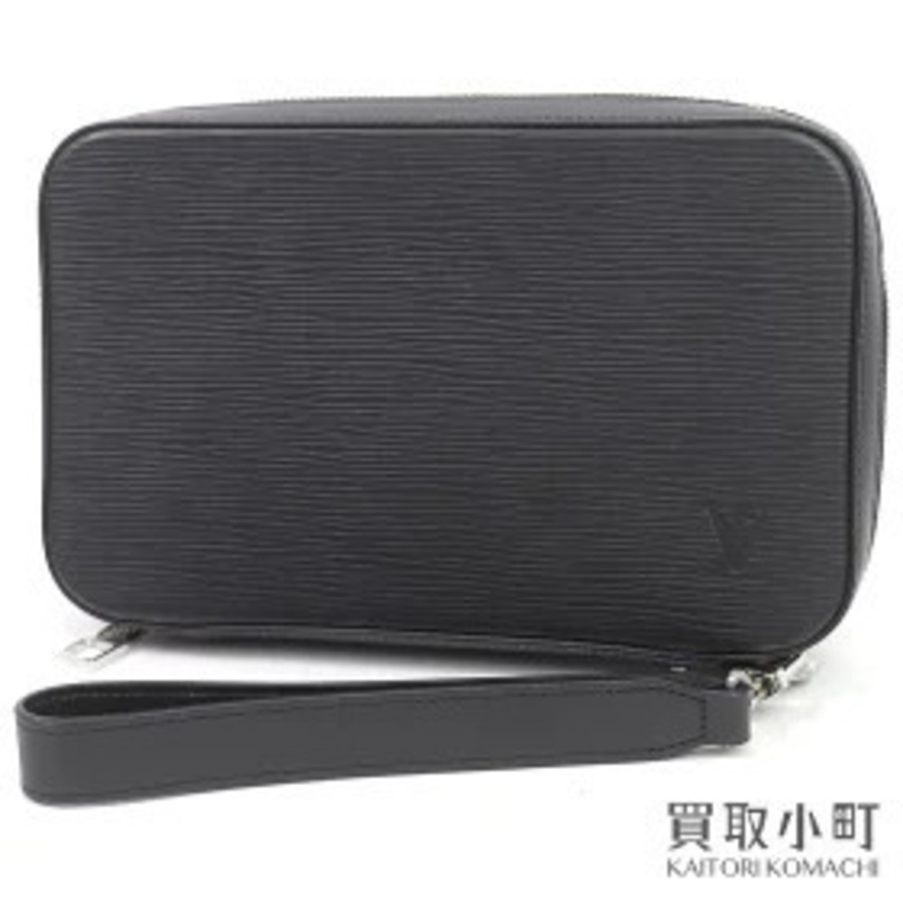 Louis Vuitton Dandy Wallet Epi Noir Black Round Zip Long Shoulder Bag Travel